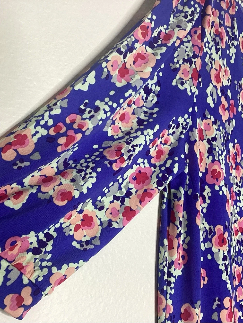 Mary Square NEW Blue Floral Shift Dress 3/4 Sleeves NWT XXL - Picture 3 of 8